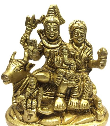 Brass Shiv Pariwar On Nandi 4.5 Inch