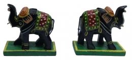 Multicolour Wooden Painted Elephant Set Decorative showpiece return Gift 2 inch