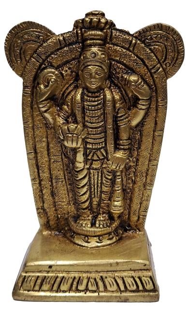 Sri Guruvayurappan Unni Krishnan Brass Antique Pooja Decorative Figurine 4.5 inch