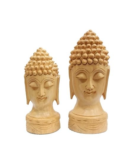 Wooden Buddha Table Stand / Gowthama Buddha Table Top Wooden Art Decorative Show Piece size 4.5 & 6.5 inches