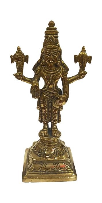 Dhanvanthiri Bagwan Brass Antique Pooja Decorative Figurine size 6 inch 