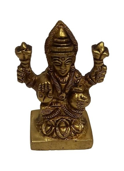 Sri Kalasa Lakshmi sitting Brass Antique Pooja Decorative Statue size 2 inch