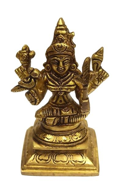 Sri Kanchi Kamakshi Amman Brass Antique Figurine 3.5 Inch