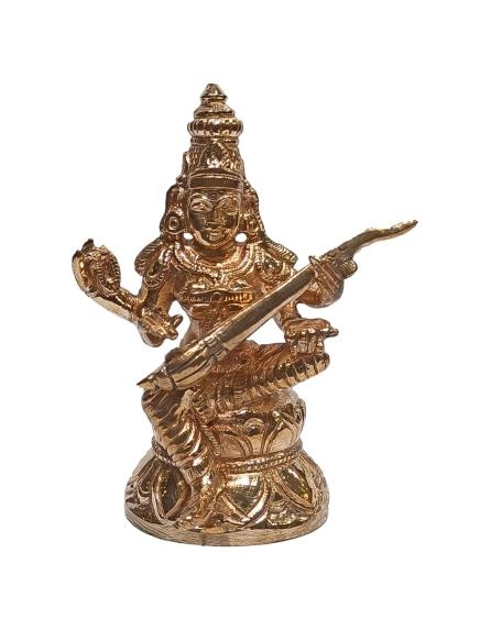 Panchaloha Goddess Kalaimagal Saraswati Devi Pooja Decorative Figurine size 4 Inch