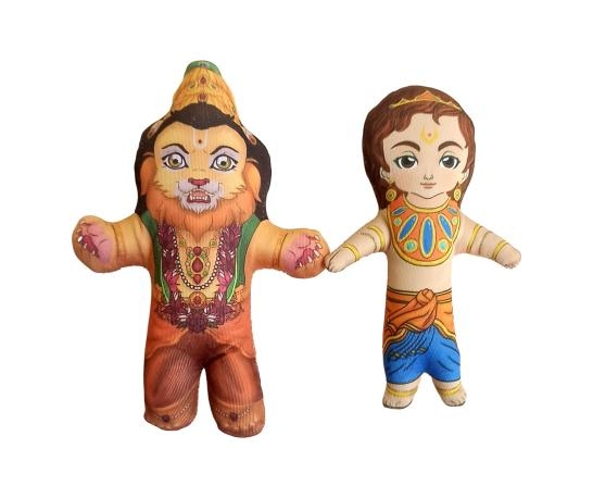 Multicolour Sri Nrsimha Bhaktha Prahlad Maharaj  Soft Dolls Size 7.5 inch