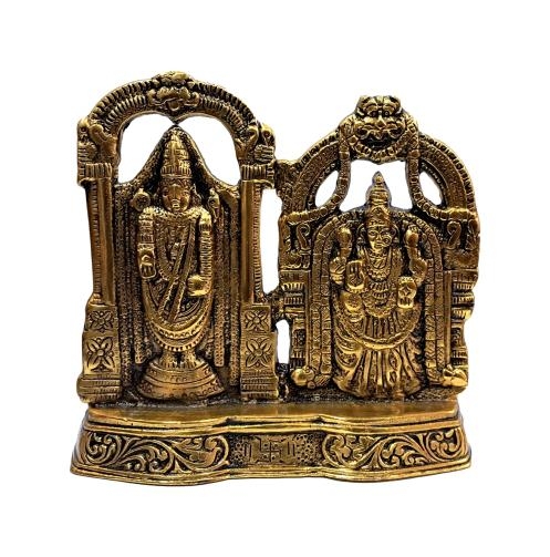 Sri Padhmavati Thayar Balaji Gold Plated Table Decorative Showpiece 6.5 x 7 inch