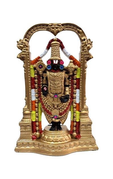 Multicolour Thirupathi Srinivasar Balaji Marble Dust Figurine Decorative Showpiece Gift Size 8 inch
