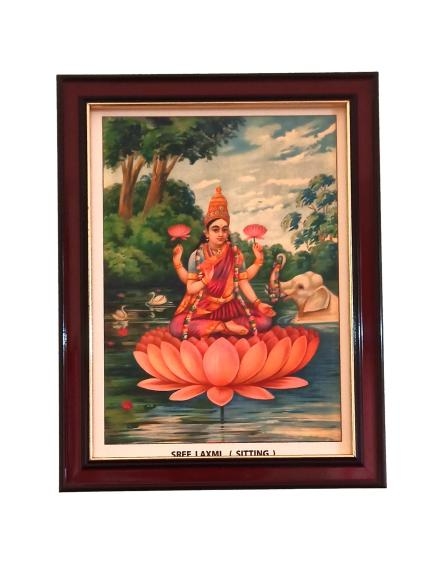 Sri Maha Lakshmi Devi Antique Photo Frame Wall Art - A4 Size 12 x 9 inch 