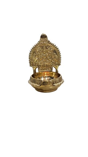 Brass Gajalakshmi Design Kuber Deep Size 6 inch