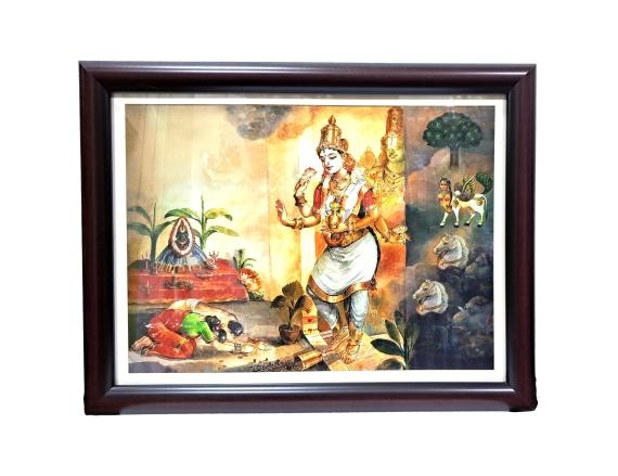 Sri Vara Maha Lakshmi Matha Adhrishta Devi Antique Photo Frame Wall Art size 14 x 10 inch