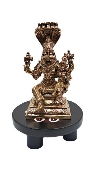 Panchaloga Sri Lakshmi Narasimha Murthi under Adishesha Peedam Pooja Decorative Figurine size 4 Inch 