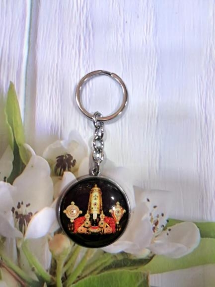Sri Tirupati Balaji Double Side Metal Key Chain