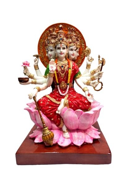 Multicolour Veda Matha Gayatri Devi Marble Dust Figurine Decorative Golu Bommai Size 11 inch